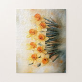 Puzzle Aquarelle jonquilles Jaune et vert (Vertical)