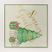 Puzzle Aquarelle Joyeuses Fêtes Noël Élégant (Horizontal)