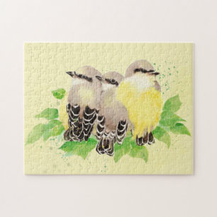 Puzzle Aquarelle Kingbird Jardin Oiseau Nature Art
