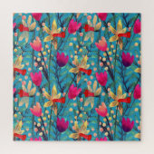 Puzzle Aquarelle Lumineuse : Design Floral Sans Maille. (Vertical)