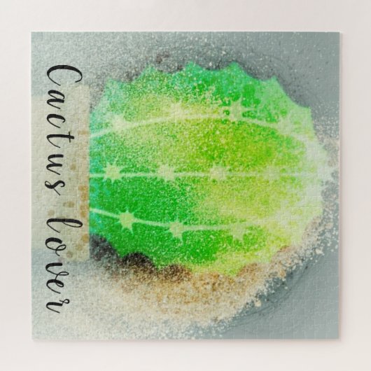 Puzzle Aquarelle Macro moderne Cactus vert (Horizontal)