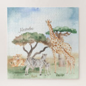 Puzzle Aquarelle maman et bébé Animaux africains (Vertical)