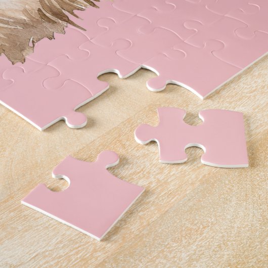 Puzzle Aquarelle mignonne Chihuahua Chig/Fleurs (Côté)