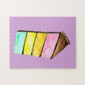 Puzzle Aquarelle mignonne de gâteau arc-en-ciel (Horizontal)