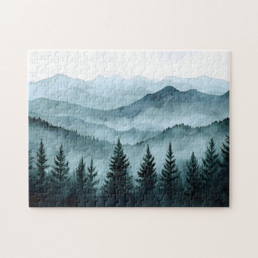 Puzzle Aquarelle Misty Mountain Range (Horizontal)