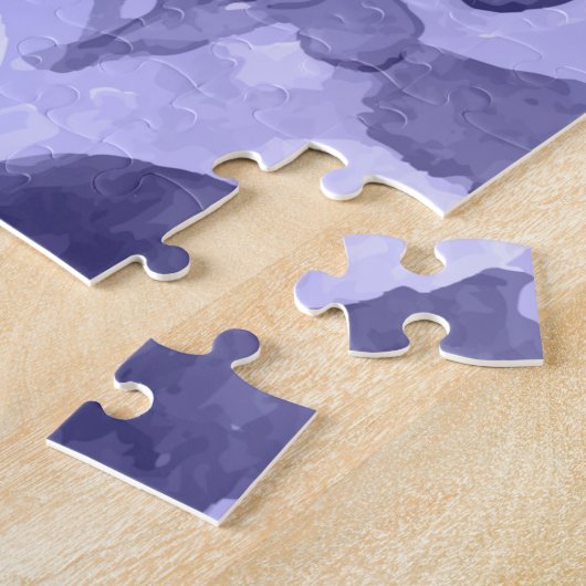 Puzzle Aquarelle monochrome violet mauve (Côté)