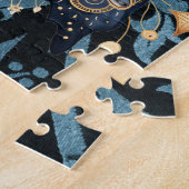 Puzzle Aquarelle mystique Bleu et doré Night Moth (Côté)