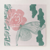 Puzzle Aquarelle Nature Thématique Avec Fleur Turquoise E (Horizontal)