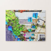 Puzzle Aquarelle numérique de rue dans Mijas Pueblo (Horizontal)