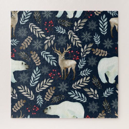 Puzzle Aquarelle Ours de Cerf Tiré (Vertical)