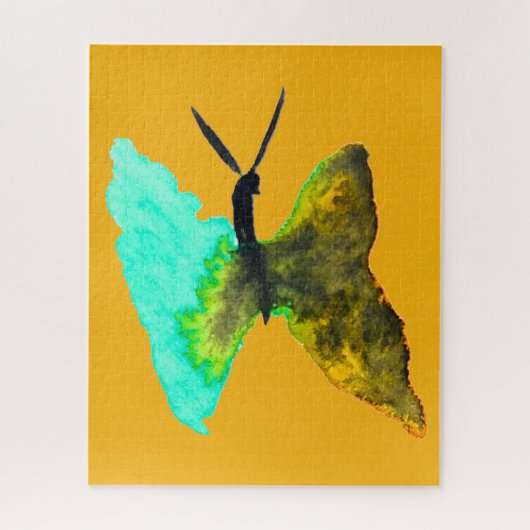 Puzzle Aquarelle papillon aqua joli (Vertical)