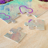 Puzzle Aquarelle - Papillons colorés Volant - Coeurs (Côté)