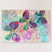 Puzzle Aquarelle - Papillons colorés Volant - Printemps (Horizontal)
