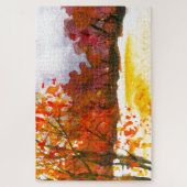 Puzzle Aquarelle Paysage Abstrait Arbres d'automne (Vertical)
