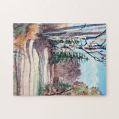 Puzzle Aquarelle paysage en automne couleurs marcher dans (Horizontal)