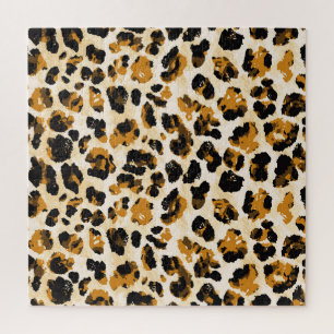 Puzzle Aquarelle peau léopard, dégradé cravate-teint.