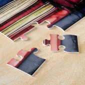 Puzzle Aquarelle Peinte de la pile de livres de lecture (Côté)