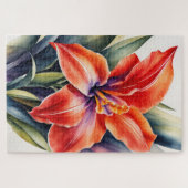 Puzzle Aquarelle Peinte Orange Lily Flower (Horizontal)