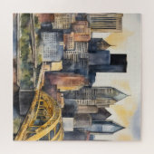 Puzzle Aquarelle Pittsburgh Cityscape (Horizontal)
