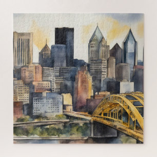 Puzzle Aquarelle Pittsburgh Cityscape