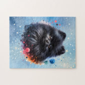 Puzzle Aquarelle poméranienne noire (Horizontal)