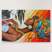 Puzzle Aquarelle - Princesse Africaine - Belle Femme - (Horizontal)
