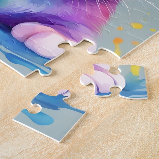 Puzzle Aquarelle Rainbow Cat (Côté)