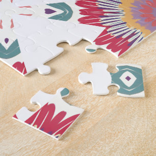 Puzzle Aquarelle rose, blanche et violette Florale