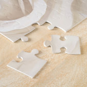 Puzzle Aquarelle rose blanche fleur abstraite. (Côté)