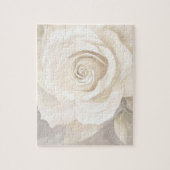 Puzzle Aquarelle rose blanche fleur abstraite. (Vertical)