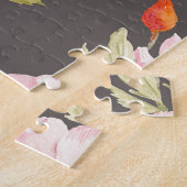 Puzzle Aquarelle Rose de chien : motif floral foncé (Côté)