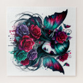 Puzzle Aquarelle Rose et fée gothique (Horizontal)