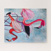 Puzzle Aquarelle rose flamand coloré (Horizontal)