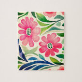 Puzzle Aquarelle rose Fleurs Art (Vertical)