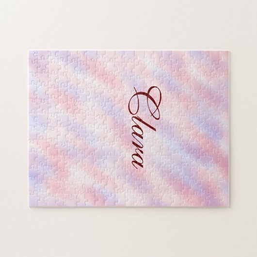 Puzzle Aquarelle rose rouge marron abstrait ajouter namep (Horizontal)