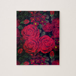 Puzzle Aquarelle, roses rouges,