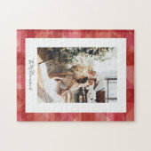 Puzzle Aquarelle rouge Plaid Russe Photo de Noël  (Horizontal)
