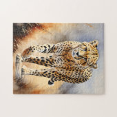 Puzzle Aquarelle Safari Cheetah Nature (Horizontal)