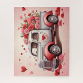 Puzzle Aquarelle Saint-Valentin Camion de coeur (Vertical)