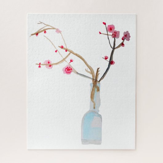 Puzzle Aquarelle sakura fleurs de cerisier rose (Vertical)