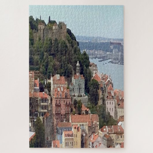 Puzzle Aquarelle Skyline de Lisbonne (Vertical)