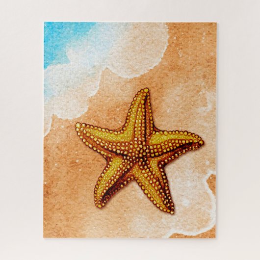 Puzzle Aquarelle Starfish sur la plage (Vertical)