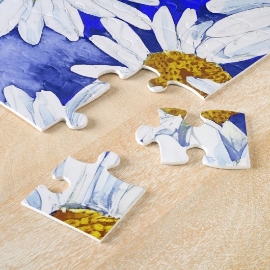 Puzzle Aquarelle sur Denim Blue (Côté)