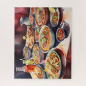 Puzzle Aquarelle Table De Nourriture Mexicaine (Vertical)