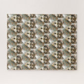 Puzzle Aquarelle Tête de loup Gris noir blanc (Horizontal)