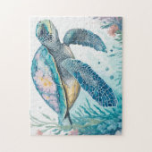Puzzle Aquarelle Tortue marine Animal marin (Vertical)