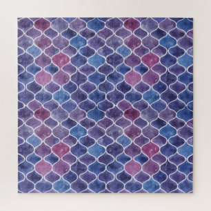 Puzzle Aquarelle transparente Violet motif floral