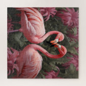 Puzzle Aquarelle Tropical Rose Flamant rose Romance (Horizontal)