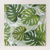 Puzzle Aquarelle tropicale de Monstera verte (Horizontal)