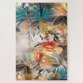 Puzzle Aquarelle tropicale exotique moderne Florale (Vertical)